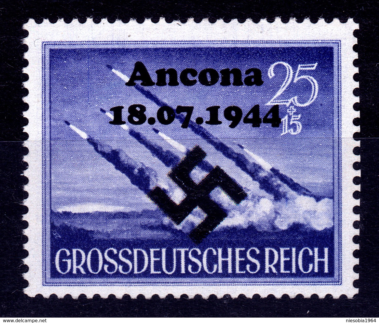 WW2 - Nazi Germany Wunderwaffe Unposted Stamp 25+15  With Overprint Ancona 18.07.1944 -  Großdeutsches Reich / Grossdeut - Neufs