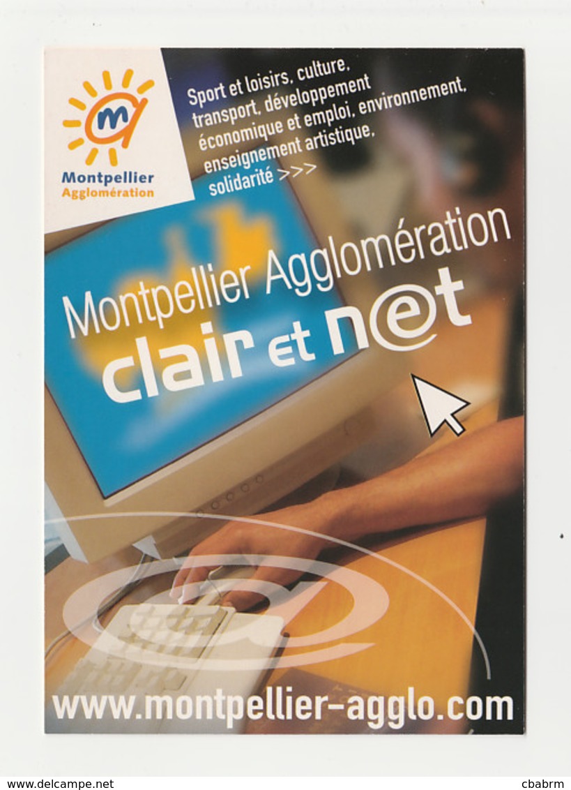 MONTPELLIER Carte Postale Publicitaire AGGLOMERATION EN CHIFFRES CLAIR ET NET - Inaugurations