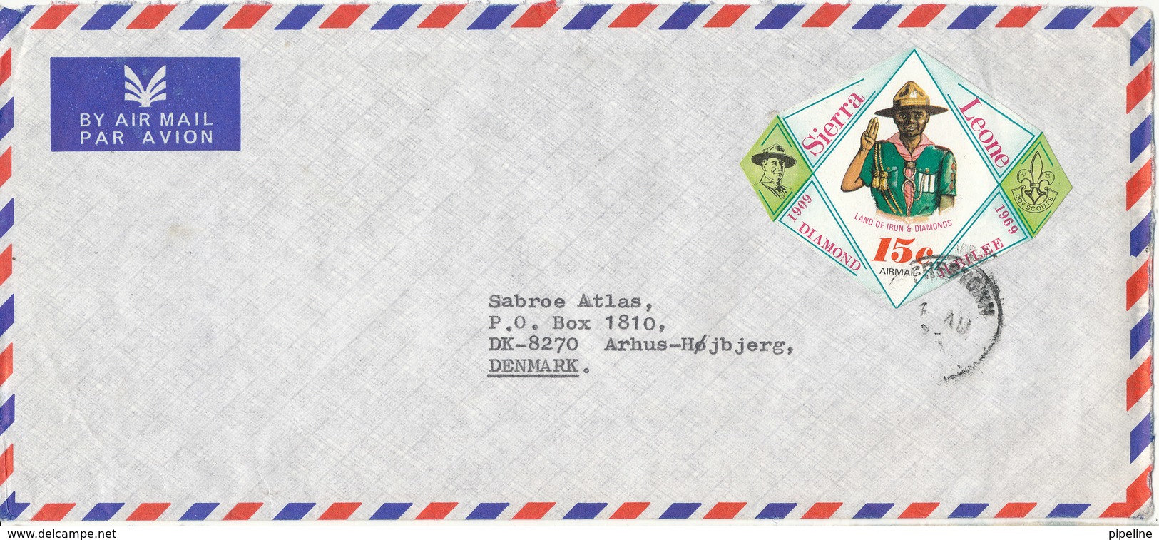 Sierra Leone Air Mail Cover Sent To Denmark 1-8-1970 With Single Scout Scouting Stamp - Lettres & Documents