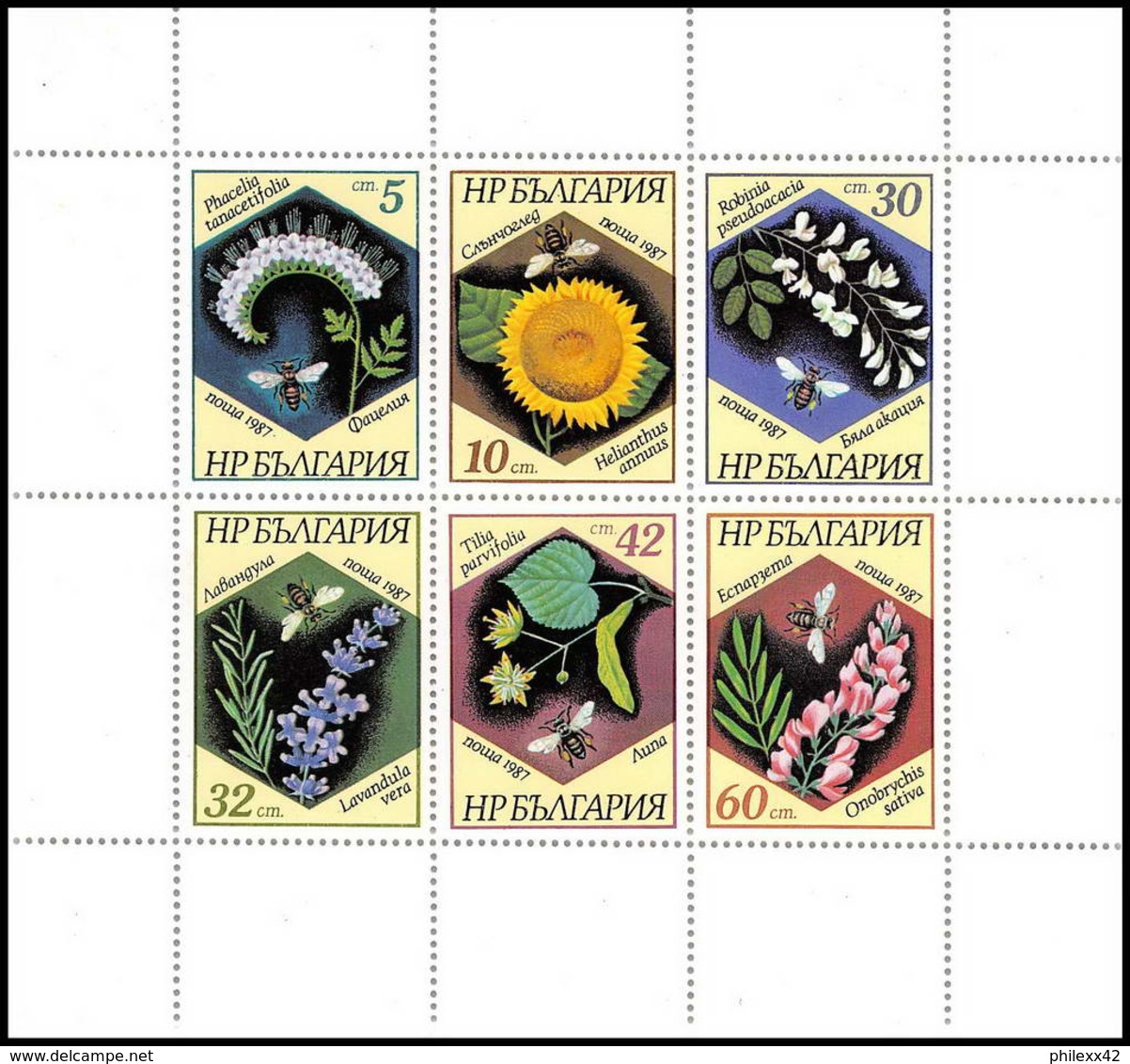 Bulgarie (Bulgaria) MNH ** 315a- 3103 / 3108 Abeilles Bee Fleurs (fleur Flower Flowers) - Abeilles