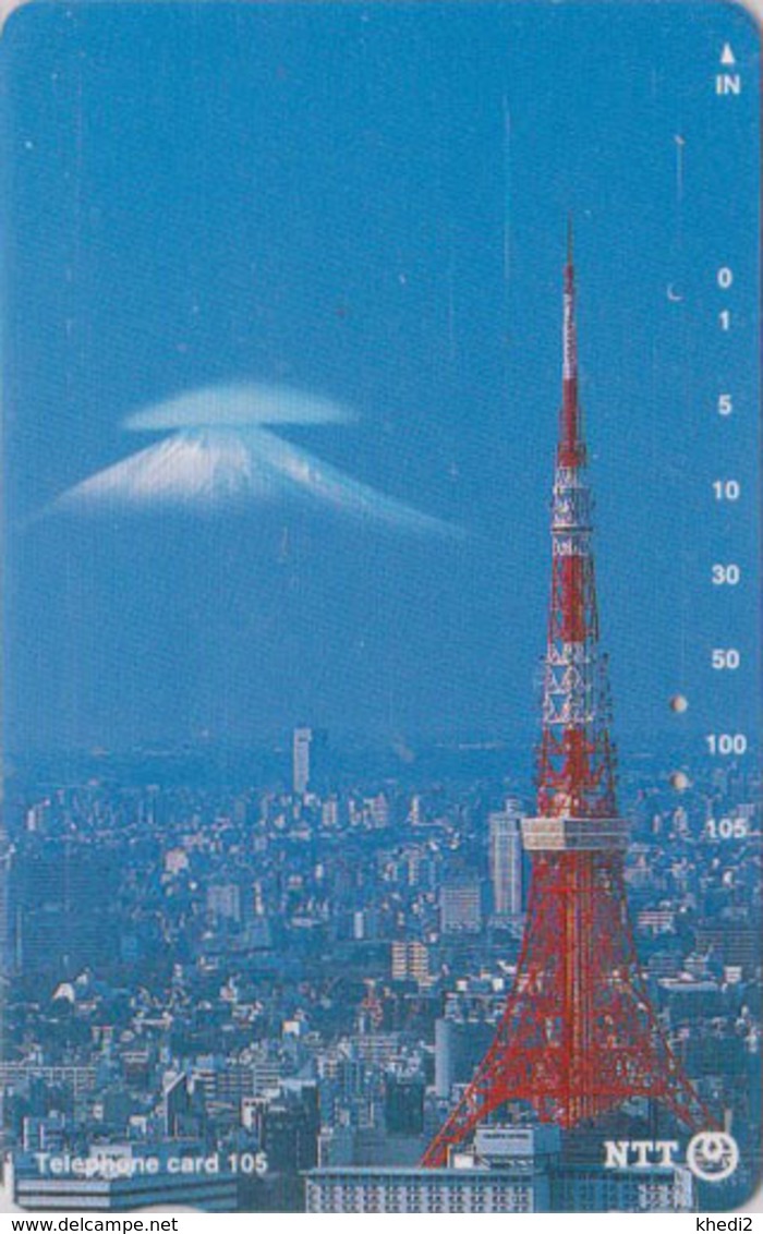 Télécarte Japon / NTT 231-276 - Montagne MONT FUJI / B - Vulcan Mountain & TOKYO TOWER Japan Phonecard - Berg TK - 379 - Landschaften