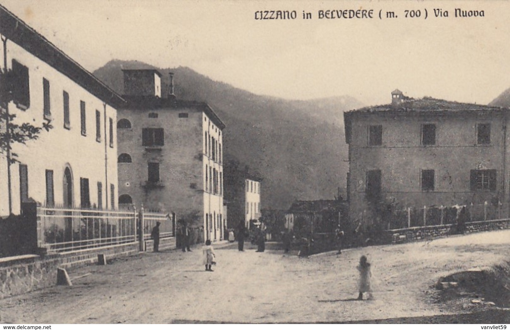 LIZZANO IN BELVEDERE-BOLOGNA-VIA NUOVA -BELLISSIMA CARTOLINA VIAGGIATA IL 25-9-1911 - Bologna