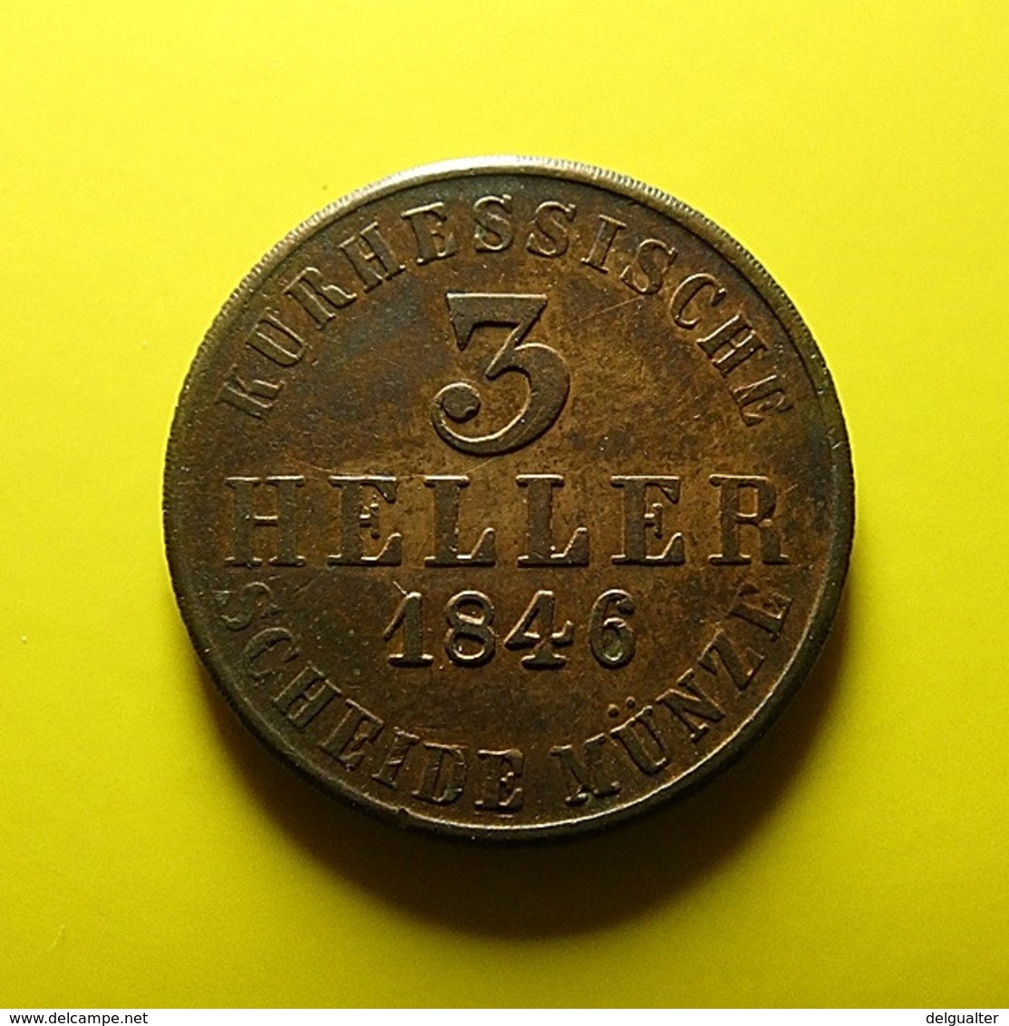 Germany Hesse-Cassel 3 Heller 1846 Perhaps Fake Weight 5.5 Grams - Monedas Pequeñas & Otras Subdivisiones