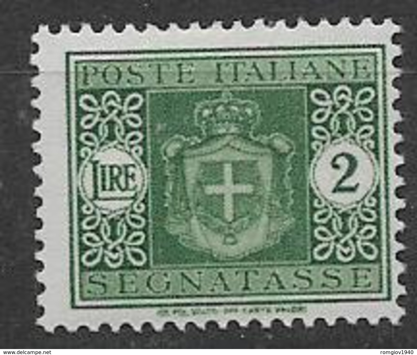 REGNO D'ITALIA LUOGOTENENZA 1945 SEGNATASSE STEMMA SENZA FASC IFIL.RUOTA  SASS. 93  MNH XF - Taxe