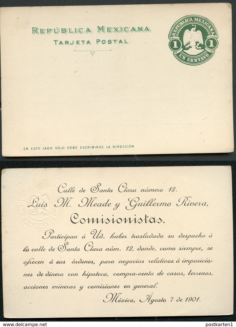 Mexico Postal Card MEPSI #PC104 Die I Preprinted 1901 - Mexique