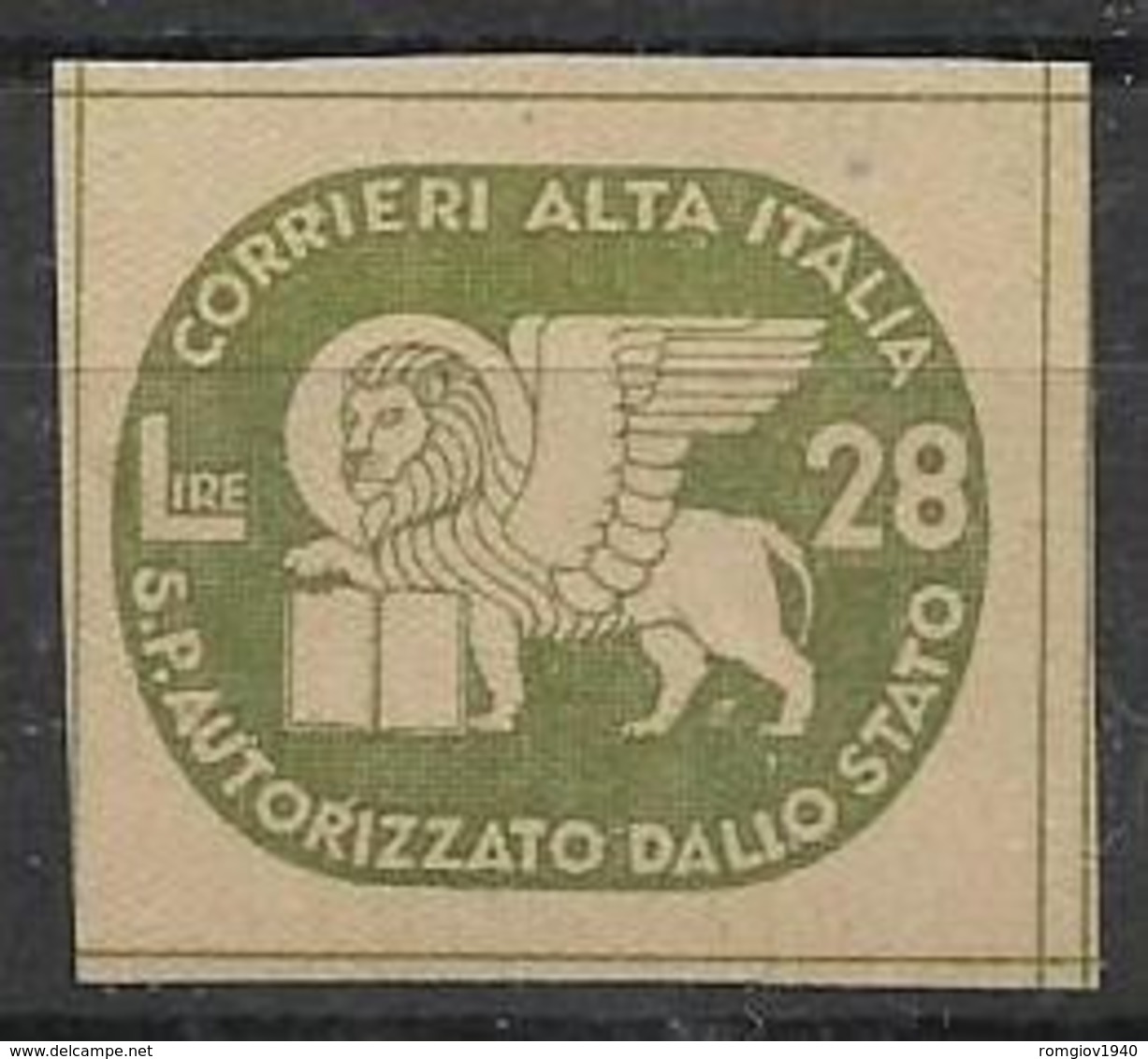 REGNO D'ITALIA LUOGOTENENZA 1945 SERVIZI PRIVATI AUTORIZZATI CORALIT SASS. 4  MNH XF - Sonstige & Ohne Zuordnung