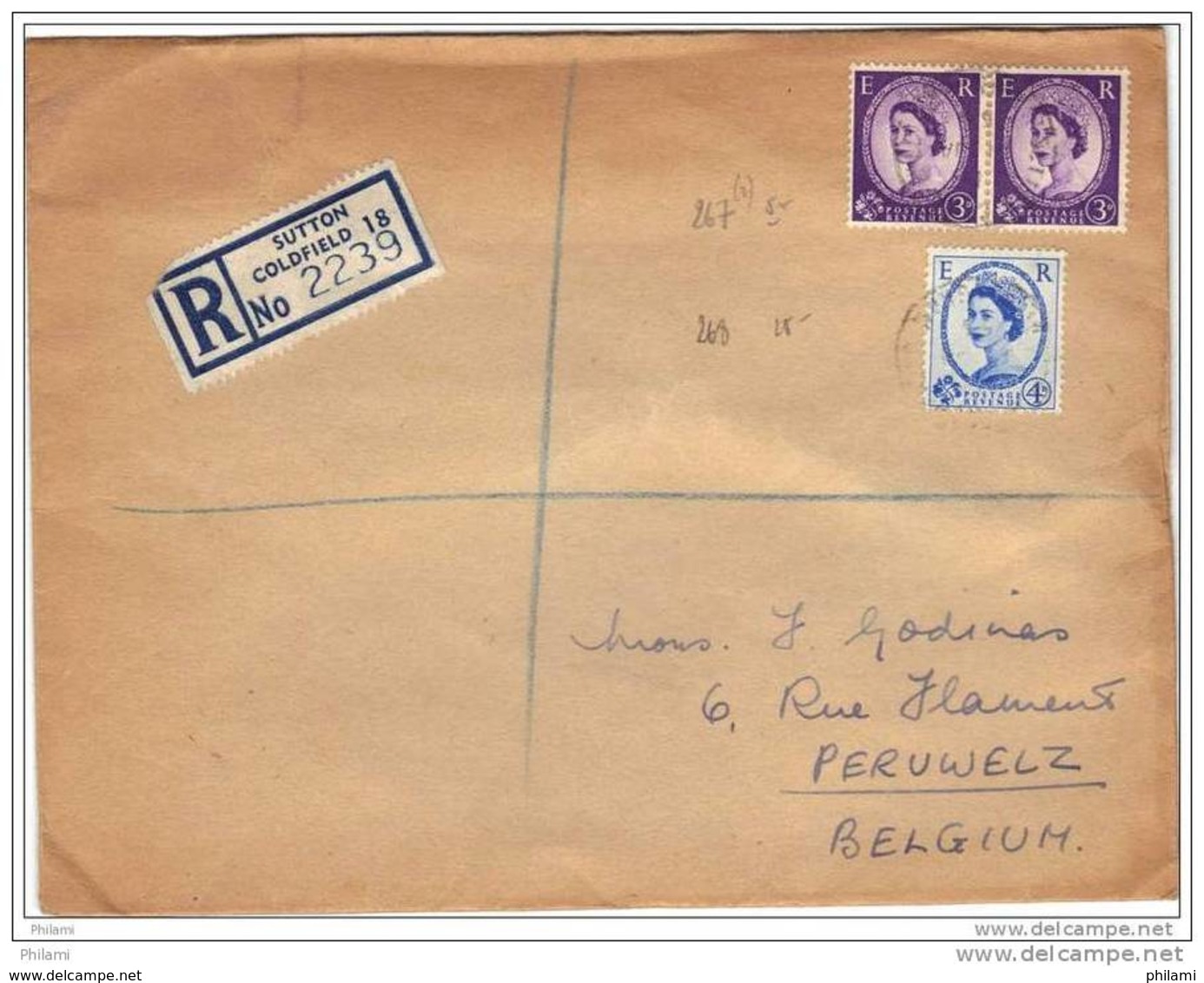 GRANDE BRETAGNE, REGISTERED LETTER, 1956. (JL31) - Lettres & Documents