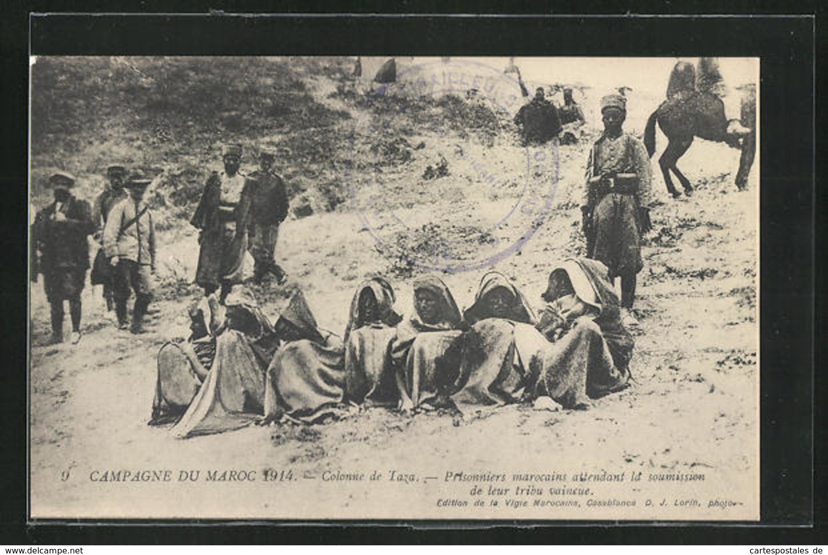 AK Campagne Du Maroc 1914, Colonne De Taza, Prisonniers Marocains - Autres & Non Classés