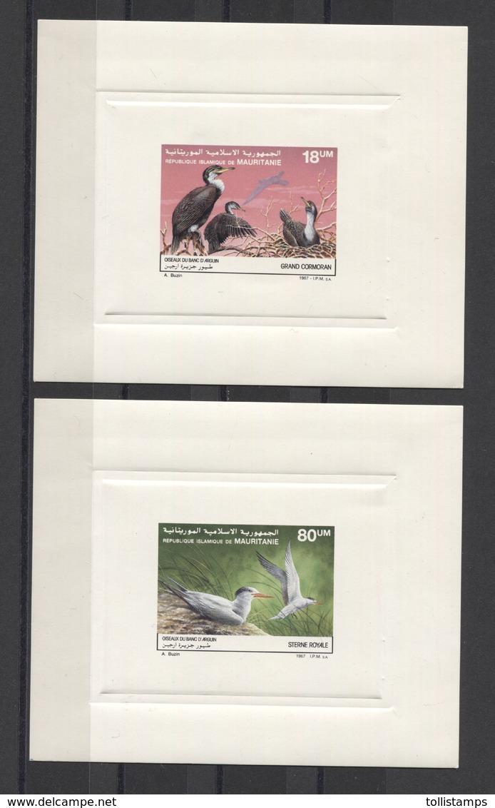 Mauritania Birds Oiseaux Vögel Uccelli 1987 2v CARDBOARD DELUXE MNH - Autres & Non Classés