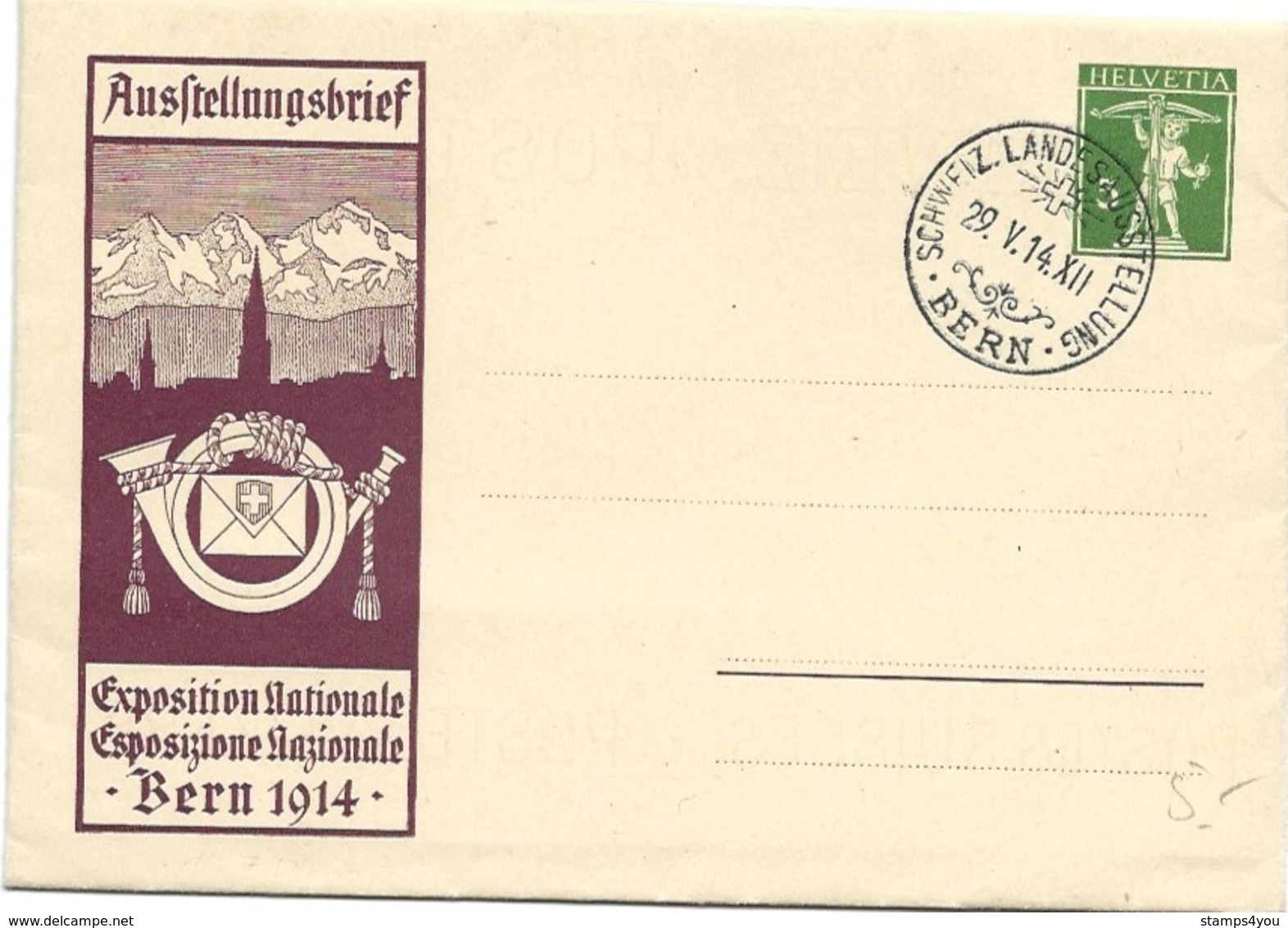 240 - 16 - Entier Postal "Expo Nationale Bern 1914" Oblit Spéciale - Interi Postali