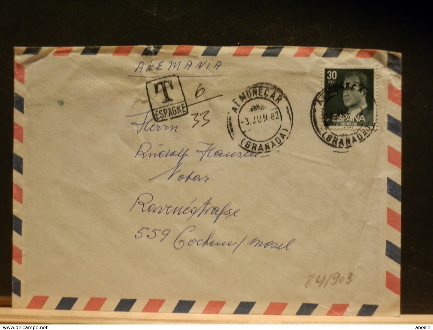 84/902 LETTRE POUR ALLEMAGNE  TAXEE - Covers & Documents