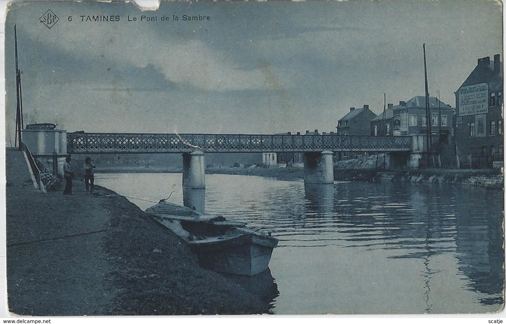 Tamines.   -   Le Pont De La Sambre  (Staat Zie Scan)   -   1911   Naar   Bruxelles   -  Anvers   -   SBP - Sambreville