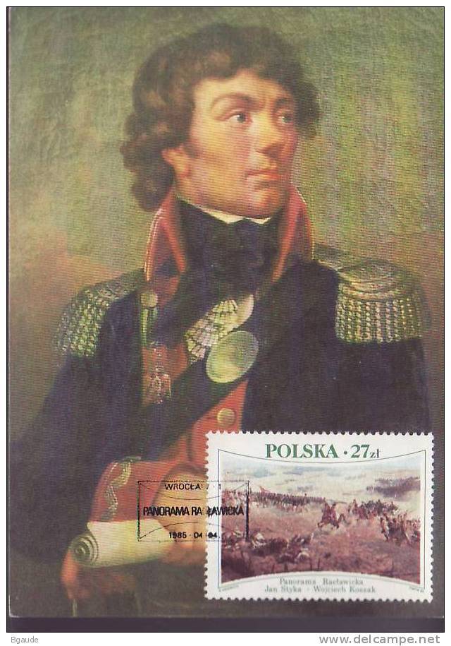 POLOGNE CARTE   MAXIMUM    NUM.YVERT  2779 BATAILLE DE RACLAWICE   PEINTURE - Cartes Maximum