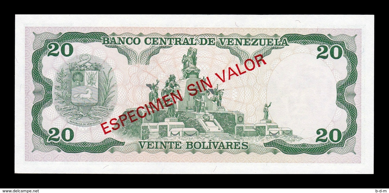 Venezuela 20 Bolívares 1995 Pick 63Es Specimen SC UNC - Venezuela