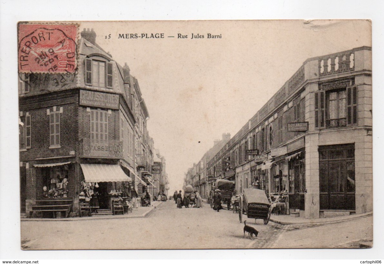 - CPA MERS-PLAGE (80) - Rue Jules Barni 1905 (Magasin CHAUSSURES - ARTICLES DE BAINS VASSEUR) - N° 15 - - Mers Les Bains