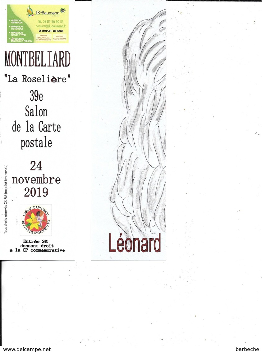 3 Marque- Pages LEONARD DE VINCI  à L' Occasion Du Salon De La Carte Postale De MONTBELIARD - Marcapáginas