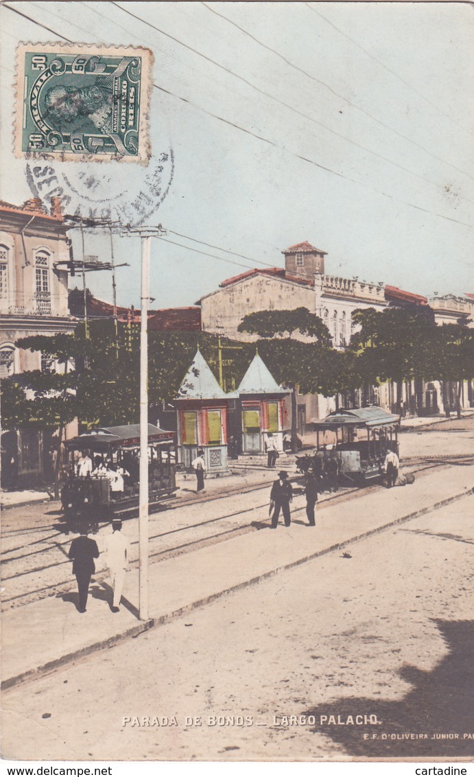 CPA Brasil / Brésil  - Parada De Bonos - Largo Palacio - Tram Cheval - 1910 - Other