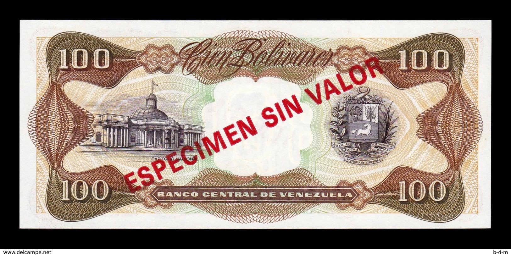 Venezuela 100 Bolívares 1992 Pick 66Es Specimen SC UNC - Venezuela