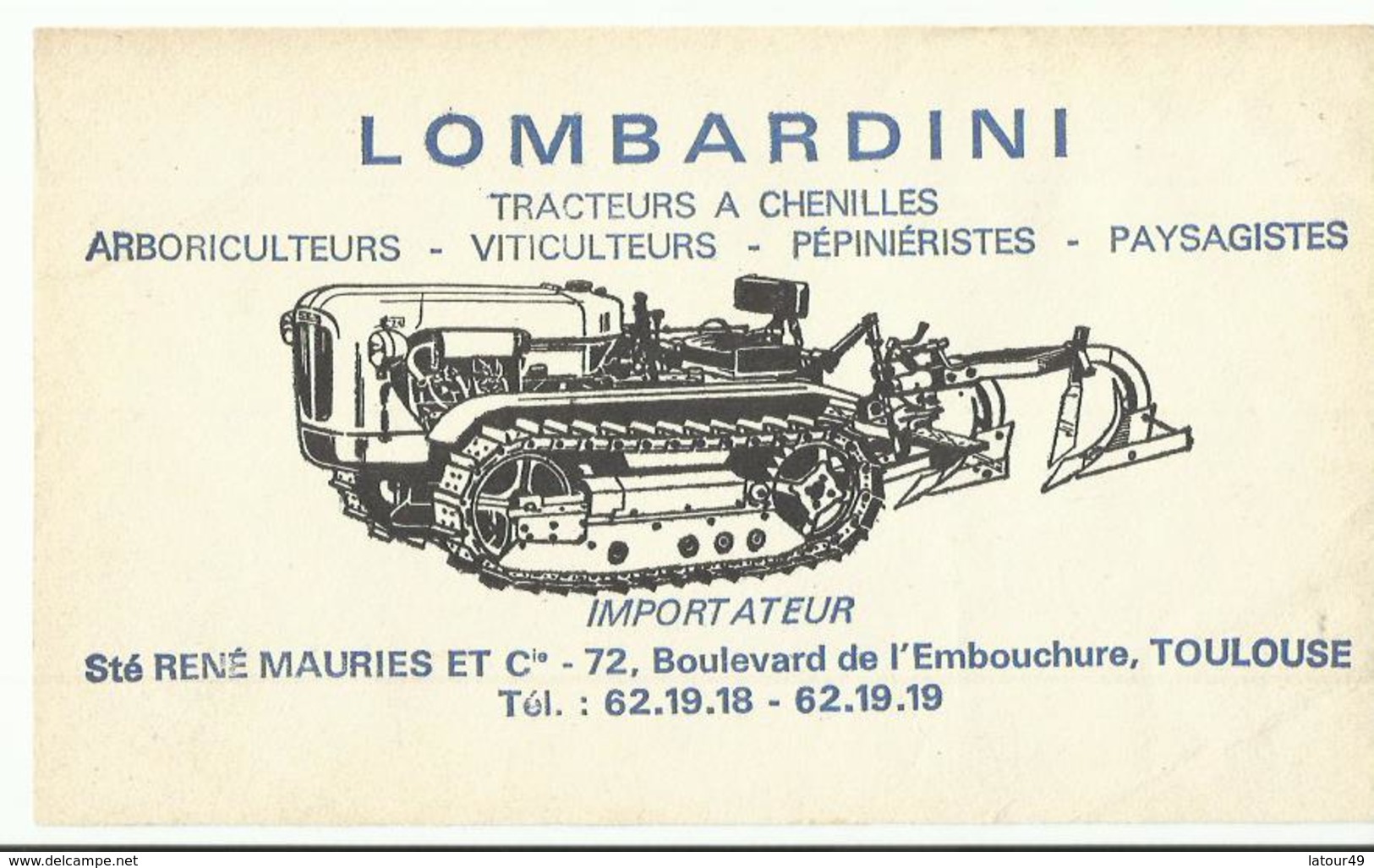 Buvard Lombardini Ste Rene Mauries Et Cie       Toulouse - Tracteurs