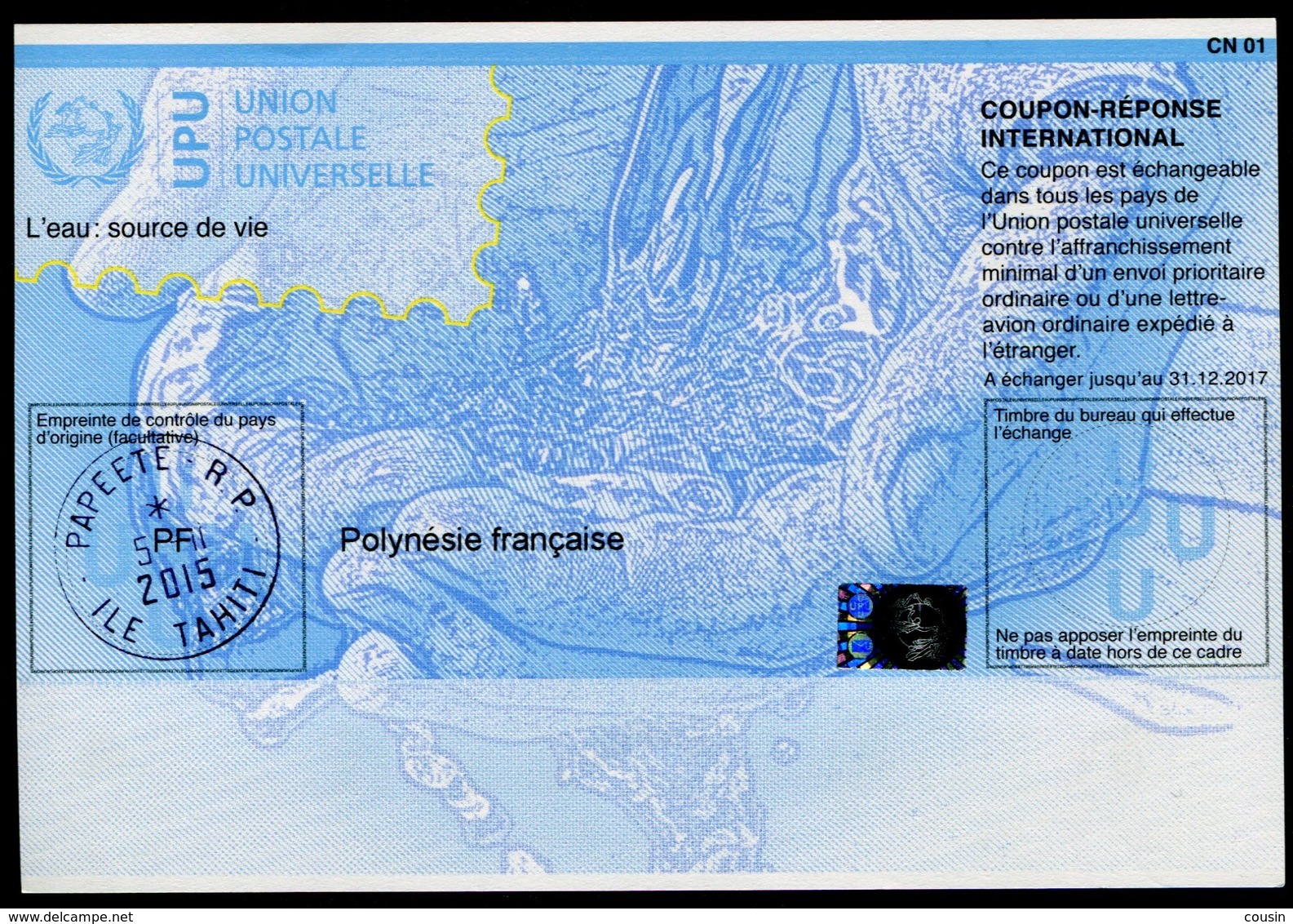 POLYNÉSIE FRANÇAISE  20140210  Coupon Réponse International / International Reply Coupon - Postwaardestukken