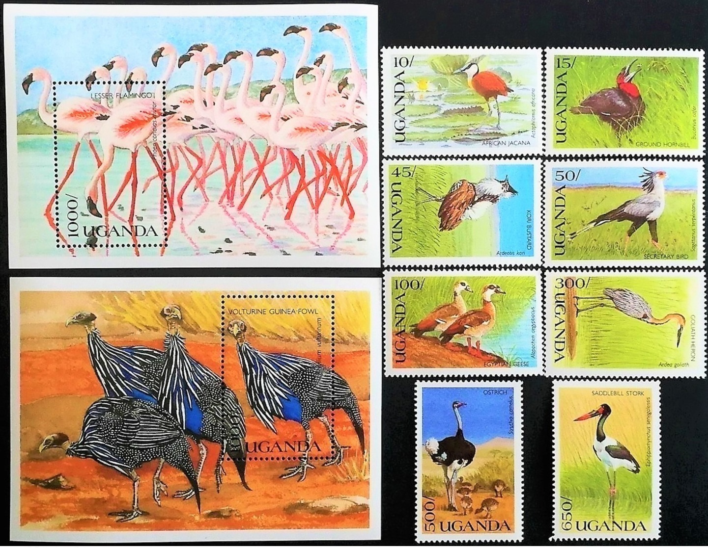# Uganda 1990**Mi.813-22 Native Birds , MNH [20;21] - Sonstige & Ohne Zuordnung