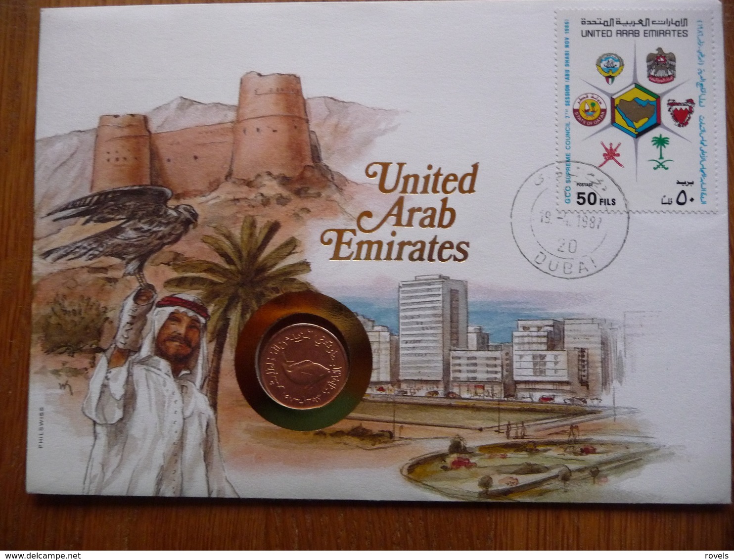 (2) UNITED ARAB EMIRATES COIN LETTER 1987 SEE SCAN. - Emirats Arabes Unis (Général)