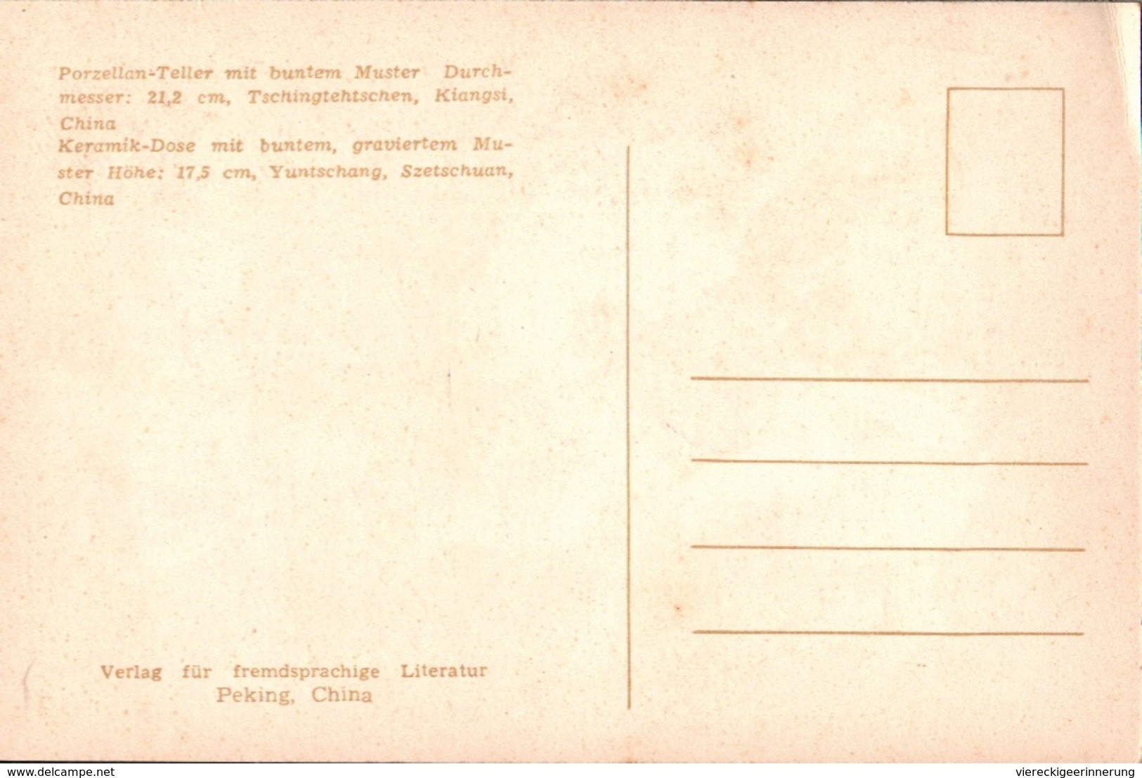 ! 3 Postkarten, Postcards, Peking, Vase, Elfenbein, Ton, Porzellan, Porcellaine, China, Chine - Cina