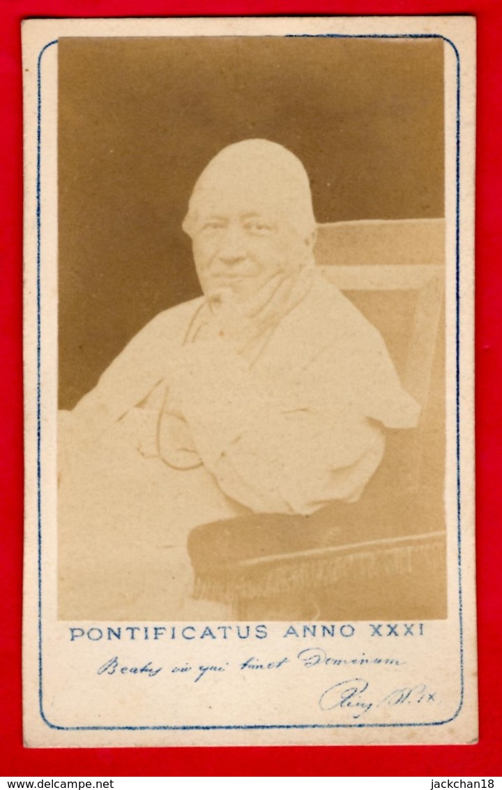 -- PHOTO CDV / PAPE PIE IX / PONTIFICATUS ANNO XXXI -- - Devotion Images