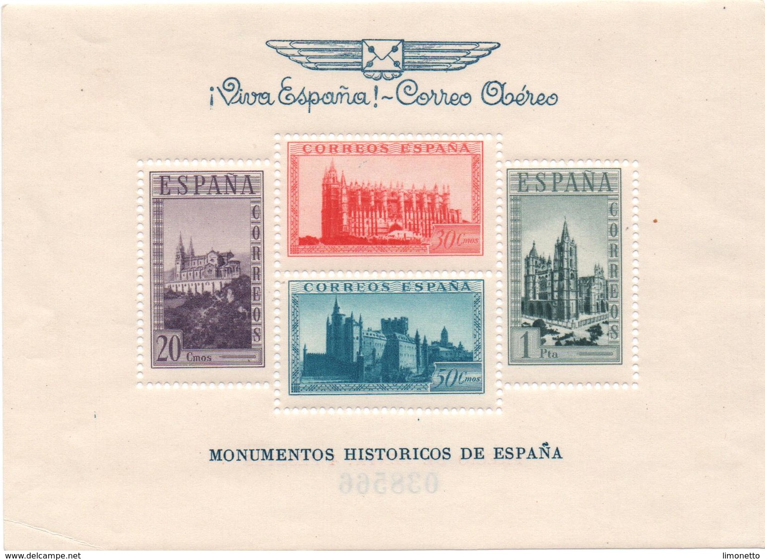 ESPAGNE- 1938- N+  Bloc - Monuments + Corréo Aero- Dentelé-'n° (038566)  - Yvert N°5      Voir Scans - Blocs & Feuillets