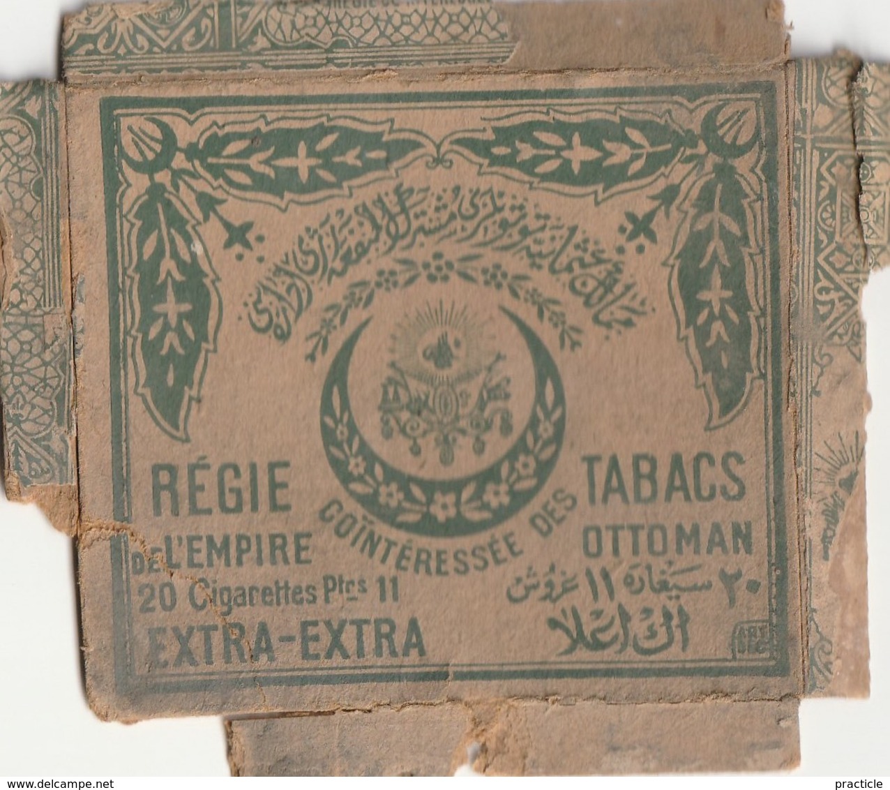 4130 Turquie Turkey Cigarette Box Regie De Tabacs De L’Empire Ottoman - Boites à Tabac Vides