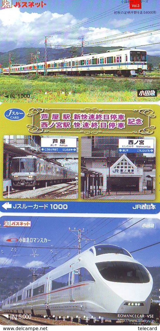 3 Carte Prépayée JAPON Différentes * CHEMIN DE FER (LOT TRAIN A-133) JAPAN * 3 TRAIN DIFFERENT PHONECARDS - Treni