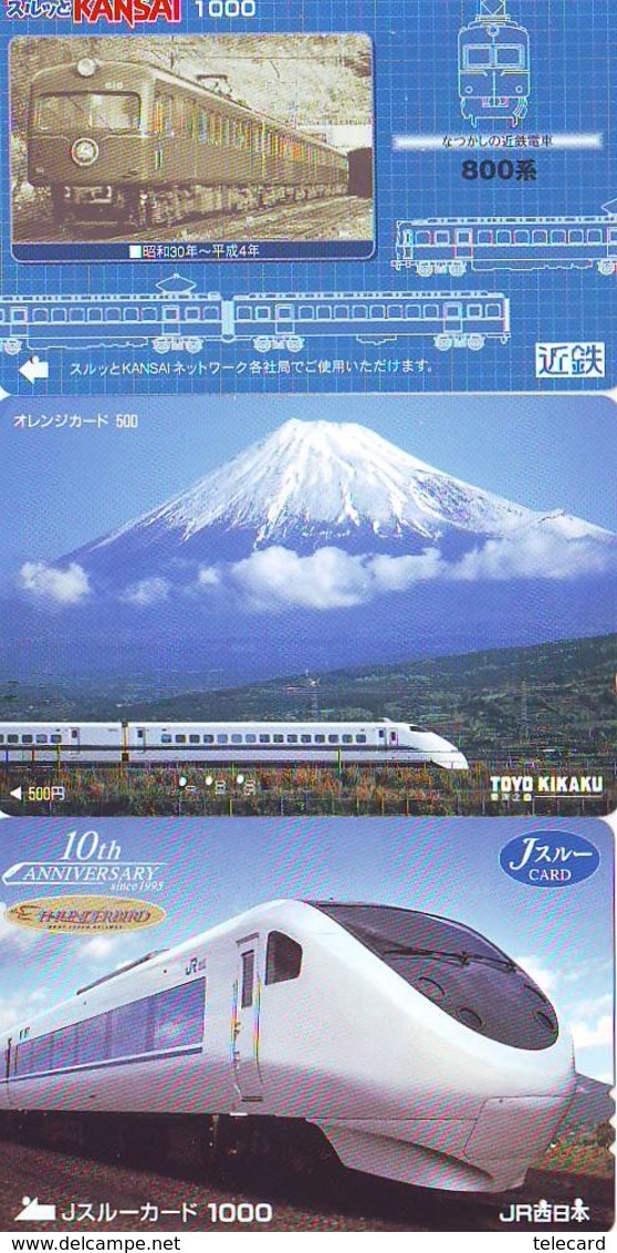 3 Carte Prépayée JAPON Différentes * CHEMIN DE FER (LOT TRAIN A-138) JAPAN * 3 TRAIN DIFFERENT PHONECARDS - Trenes