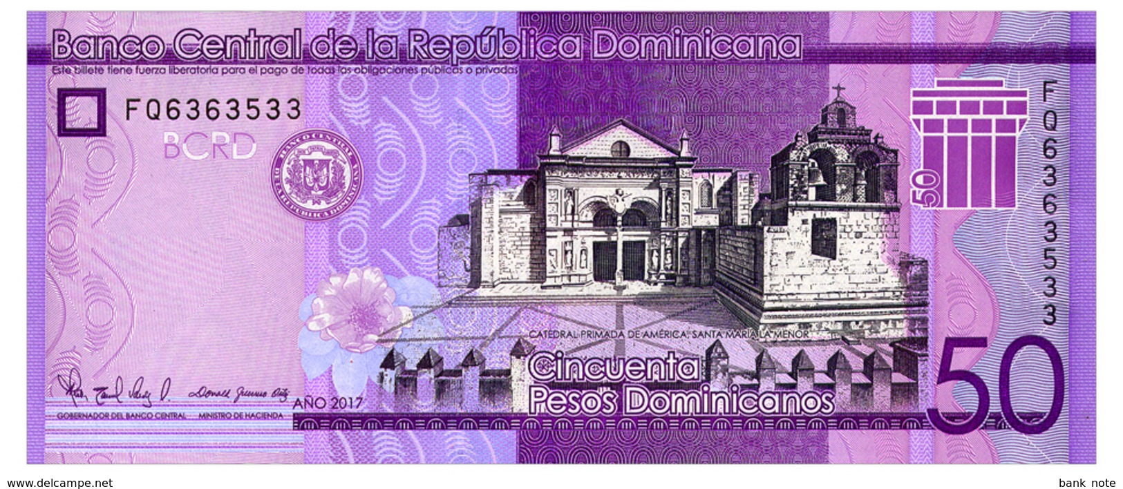 DOMINICAN REPUBLIC 50 PESOS DOMINICANOS 2017 Pick New Unc - Dominicaine