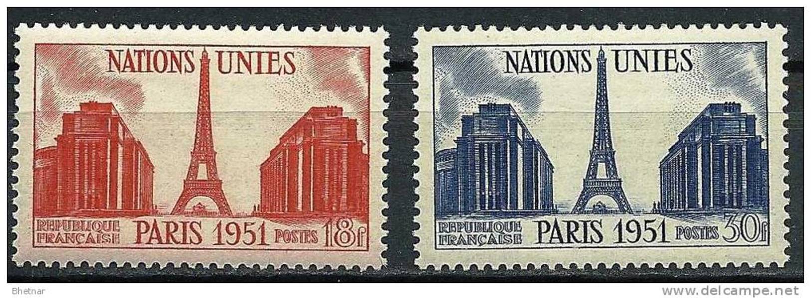 FR YT 911 & 912 " Les Nations Unies à Paris " 1951 Neuf** - Nuevos