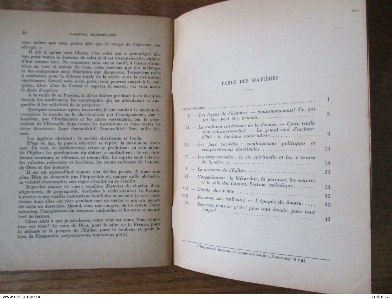 SOYONS PRÊTS !  PAR LE CARDINAL BAUDRILLART DE L'ACADEMIE FRANCAISE 1937 COLLECTION FLAMMARION - Religione