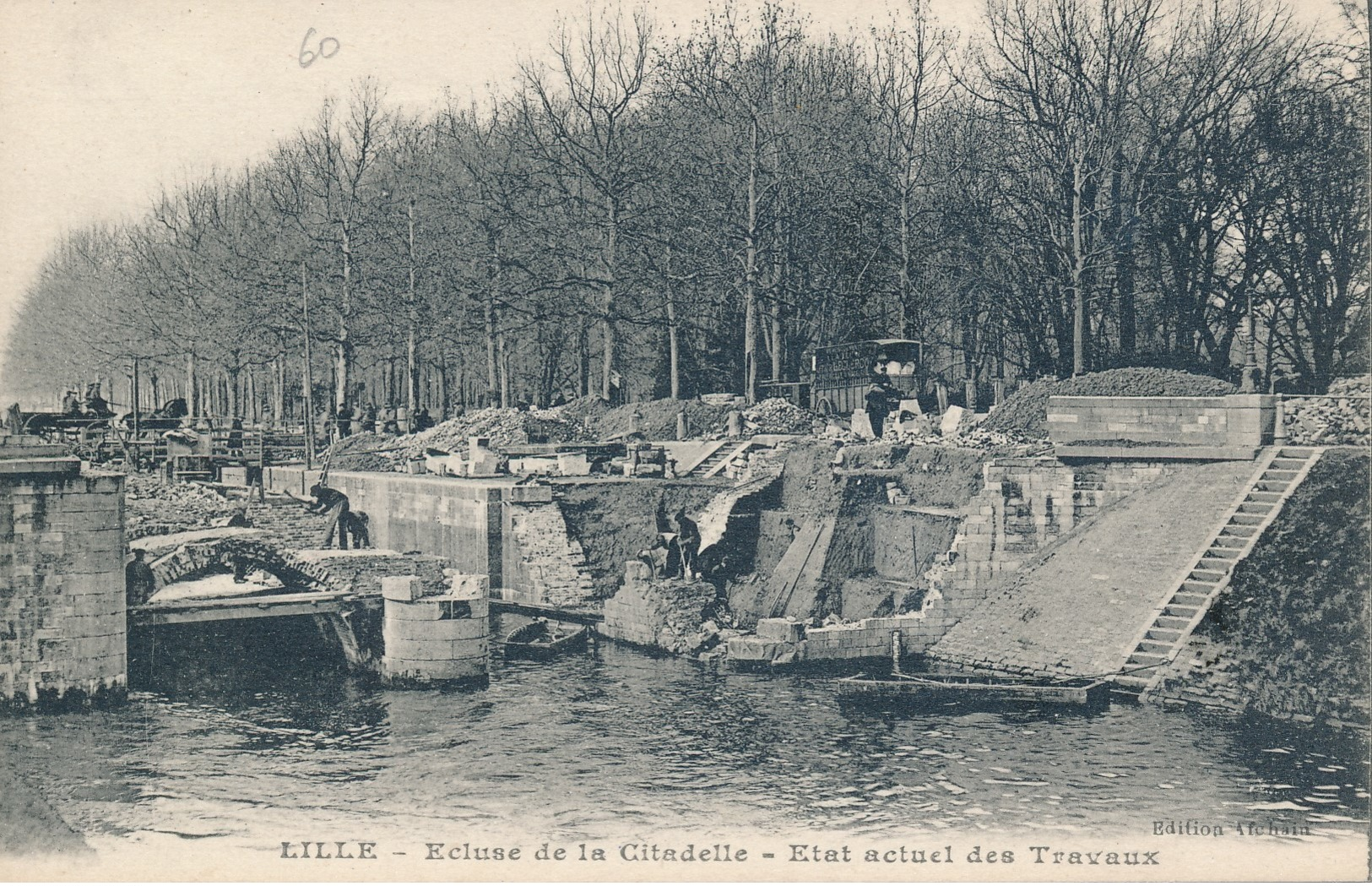 Lille Afchain Ecluse De La Citadelle Etat Actuel Des Travaux Etat Neuf Peu Courant - Lille