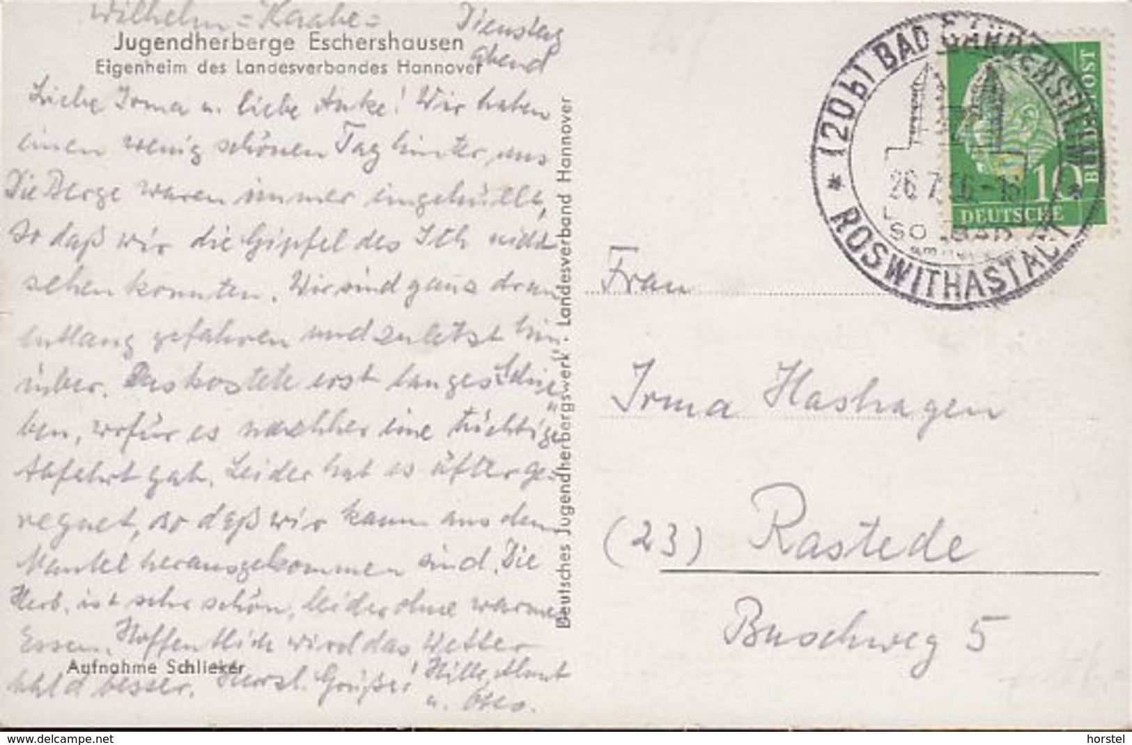 D-37632 Eschershausen - Jugendherberge Im Weserbergland (Landesverband Hannover) - Nice Stamp - Holzminden