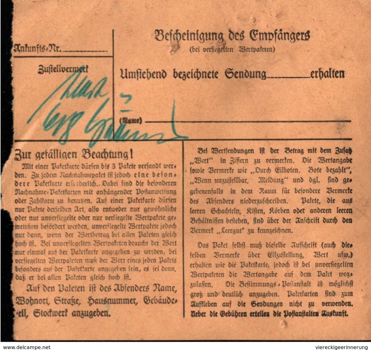 ! 1935 Paketkarte Deutsches Reich, Berlin Hohenschönhausen - Covers & Documents