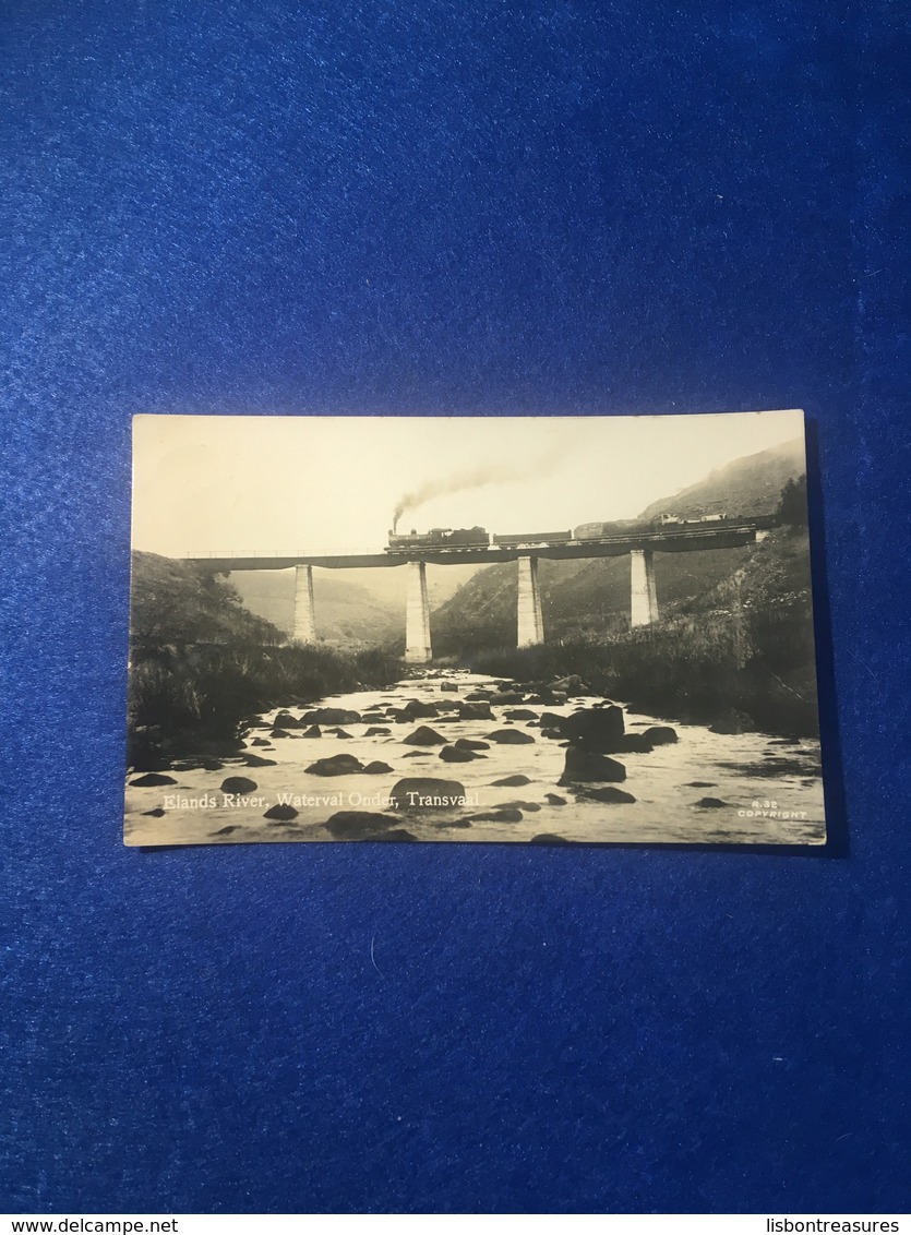 ANTIQUE SOUTH AFRICA TRANSVAAL - ELANDS RIVER , WATERVAL ONDER TRAIN ON BRIDGE CIRCULATED 1938 - Sud Africa