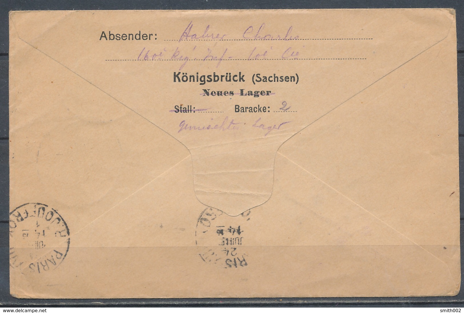 GERMANY - 1915, 1.WW Field Post To Paris - Autres & Non Classés