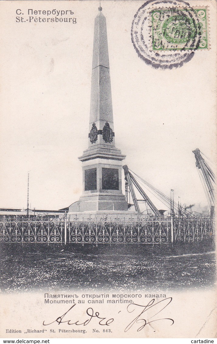 CPA Russie - Saint Petersbourg Monument Au Canal Maritime - Russia