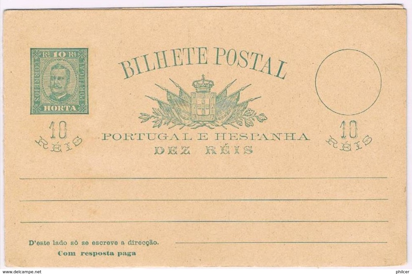 Horta, 1892/5, # 4, Bilhete Postal - Horta