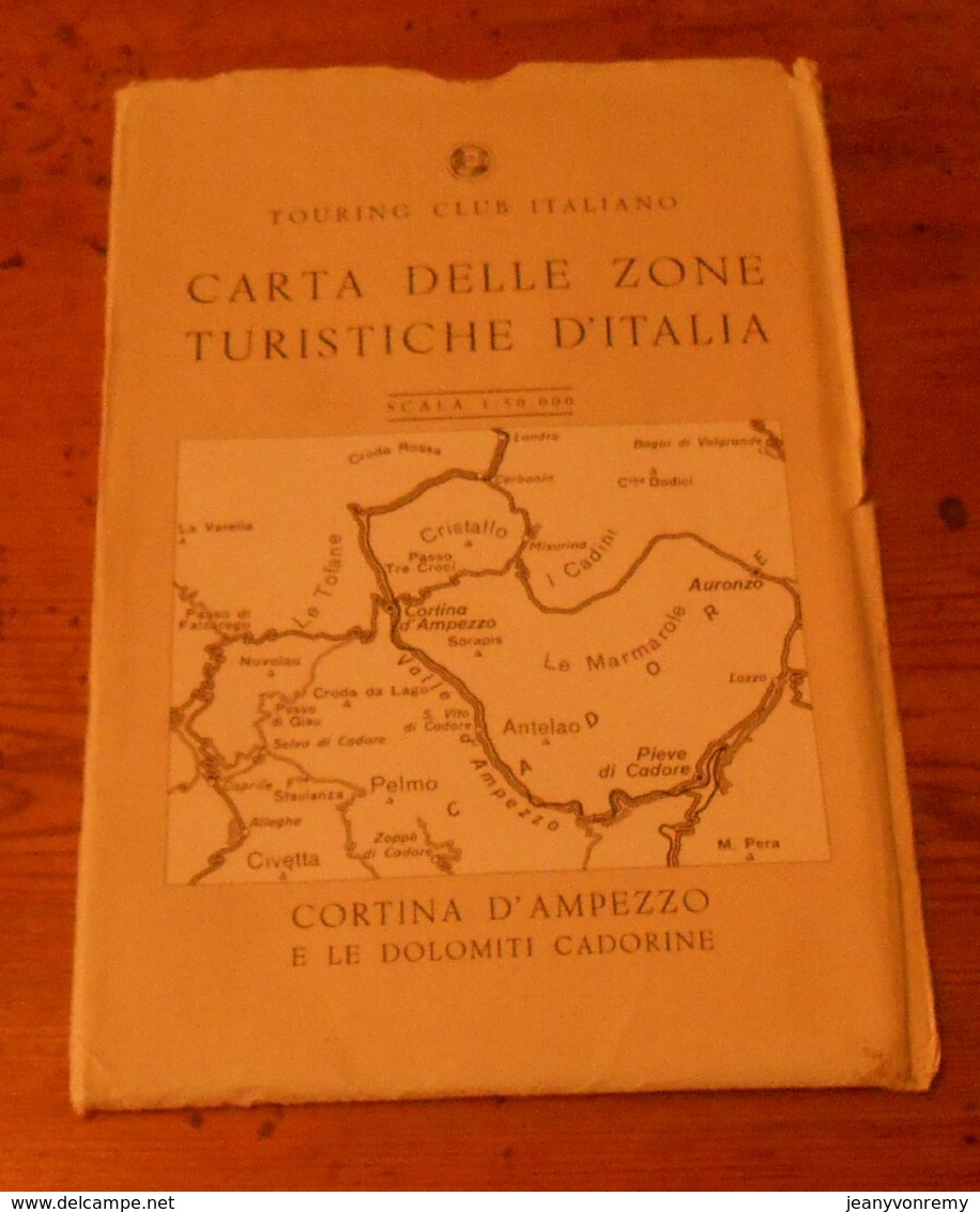 Carta Delle Zone Turistiche D'Italia. Touring Club Italiano. Cortina D'Ampezzo .1955. - Autres & Non Classés