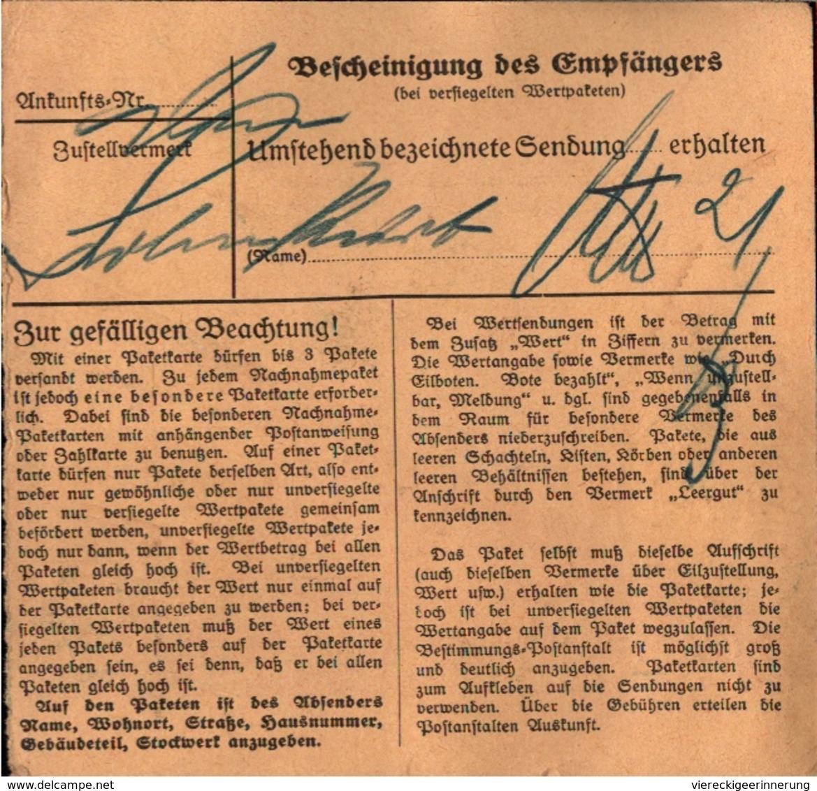 ! 1935 Paketkarte Deutsches Reich, Bischofstein In Ostpreußen - Cartas & Documentos