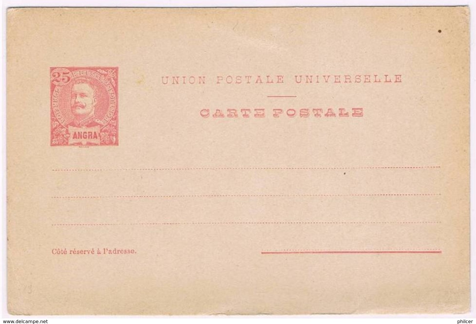 Angra, 1899, # 13, Bilhete Postal - Angra