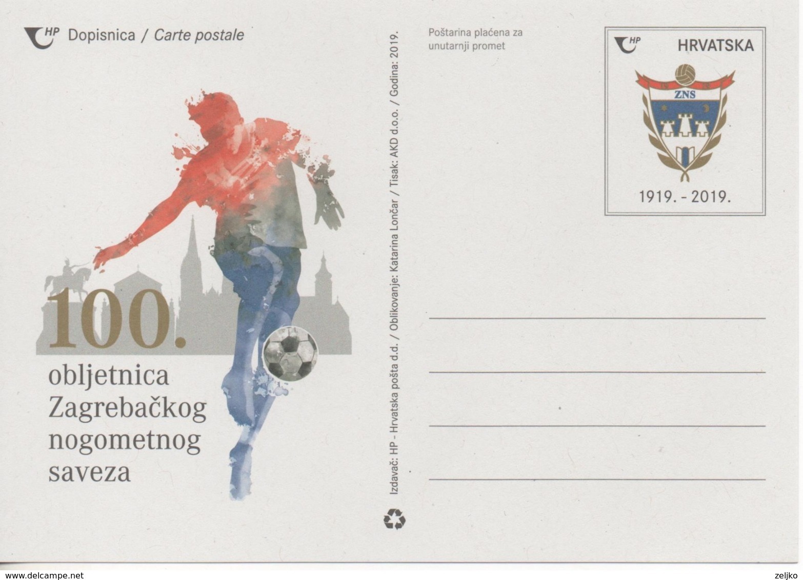 Croatia, Football, Centennial Of Zagreb Football Union, Stationery - Covers & Documents