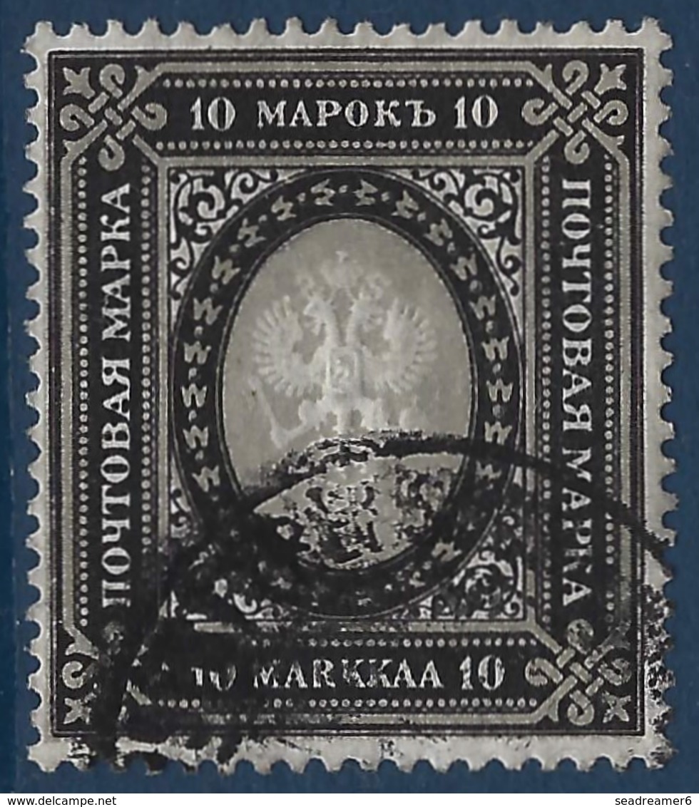 Finlande 1901 N°54 10 Markaa Noir Et Gris Oblitéré Rare Et TTB - Usati