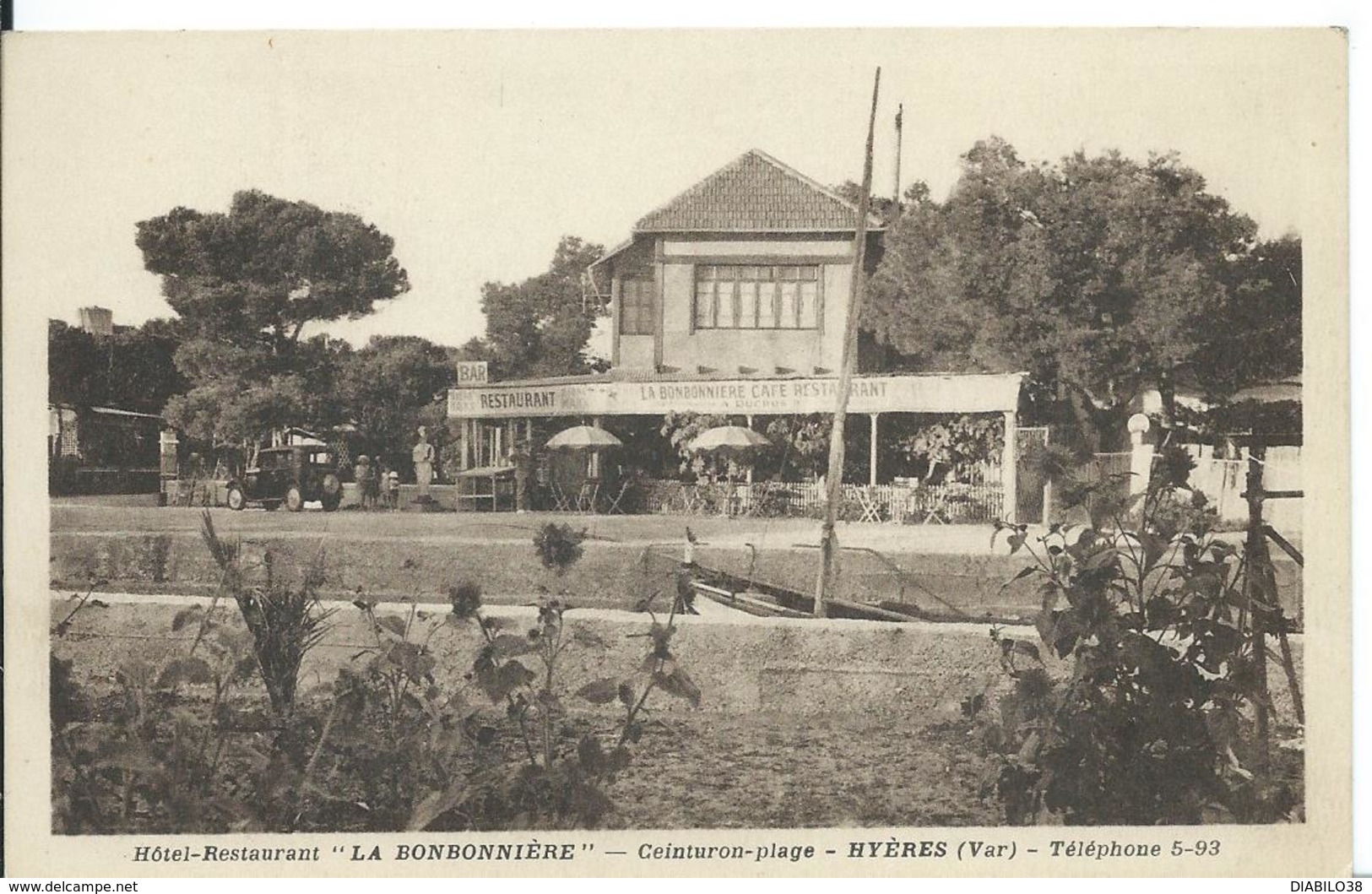 HYÈRES ( VAR )   HÔTEL-RESTAURANT " LA BONBONNIÈRE  " CEINTURON-PLAGE - Ristoranti