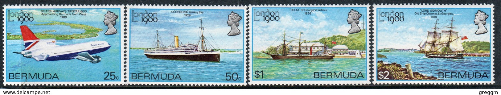 Bermuda Elizabeth II 1980 Set Of Stamps To Celebrate The London 80 Stamp Exhibition. - Bermuda