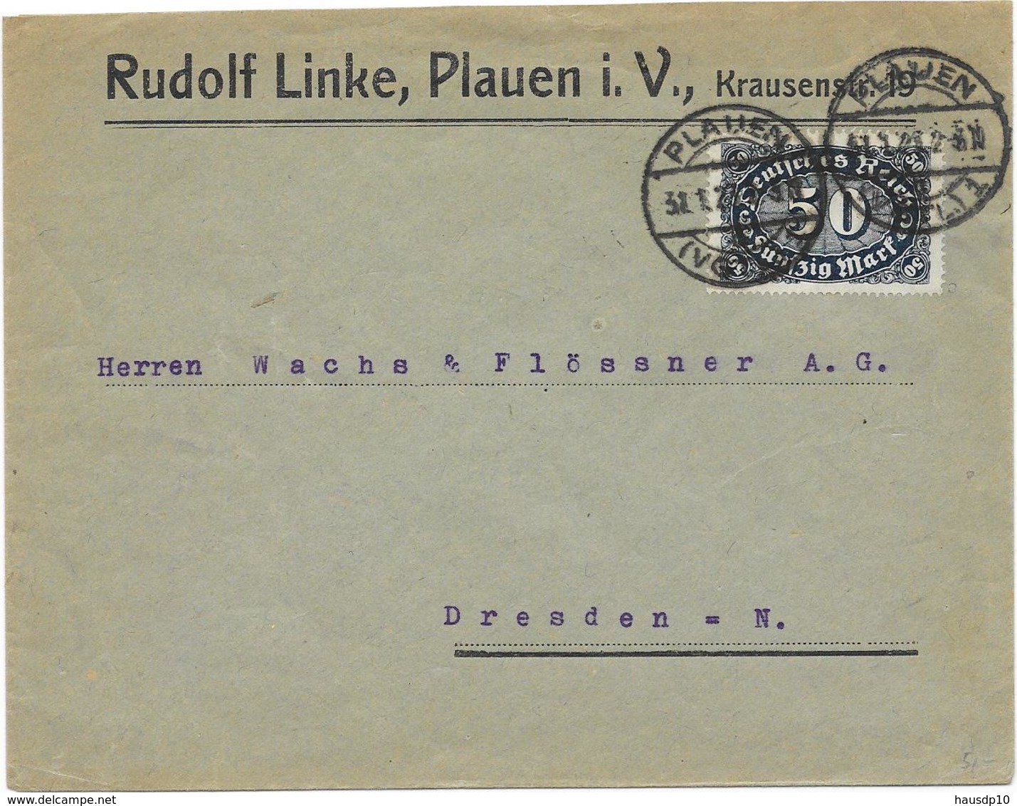 DR Infla Brief EF Mi.246 A Plauen 31.1.23 - Storia Postale